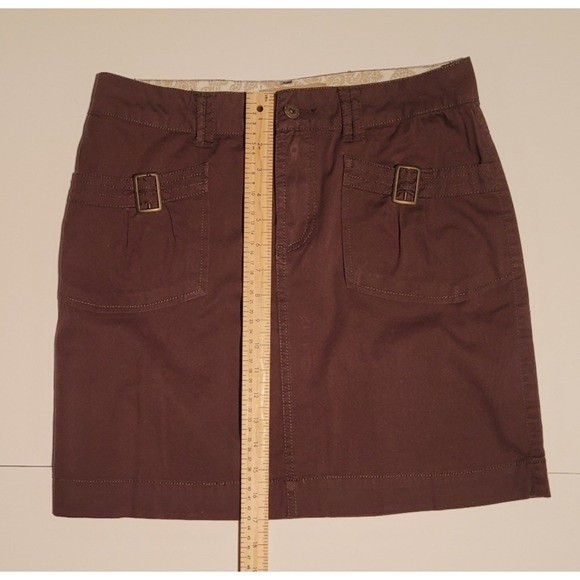 Denver‎ Hayes Women's Brown Cotton Mini Skirt Size 6 Four Pockets - Picture 3 of 6